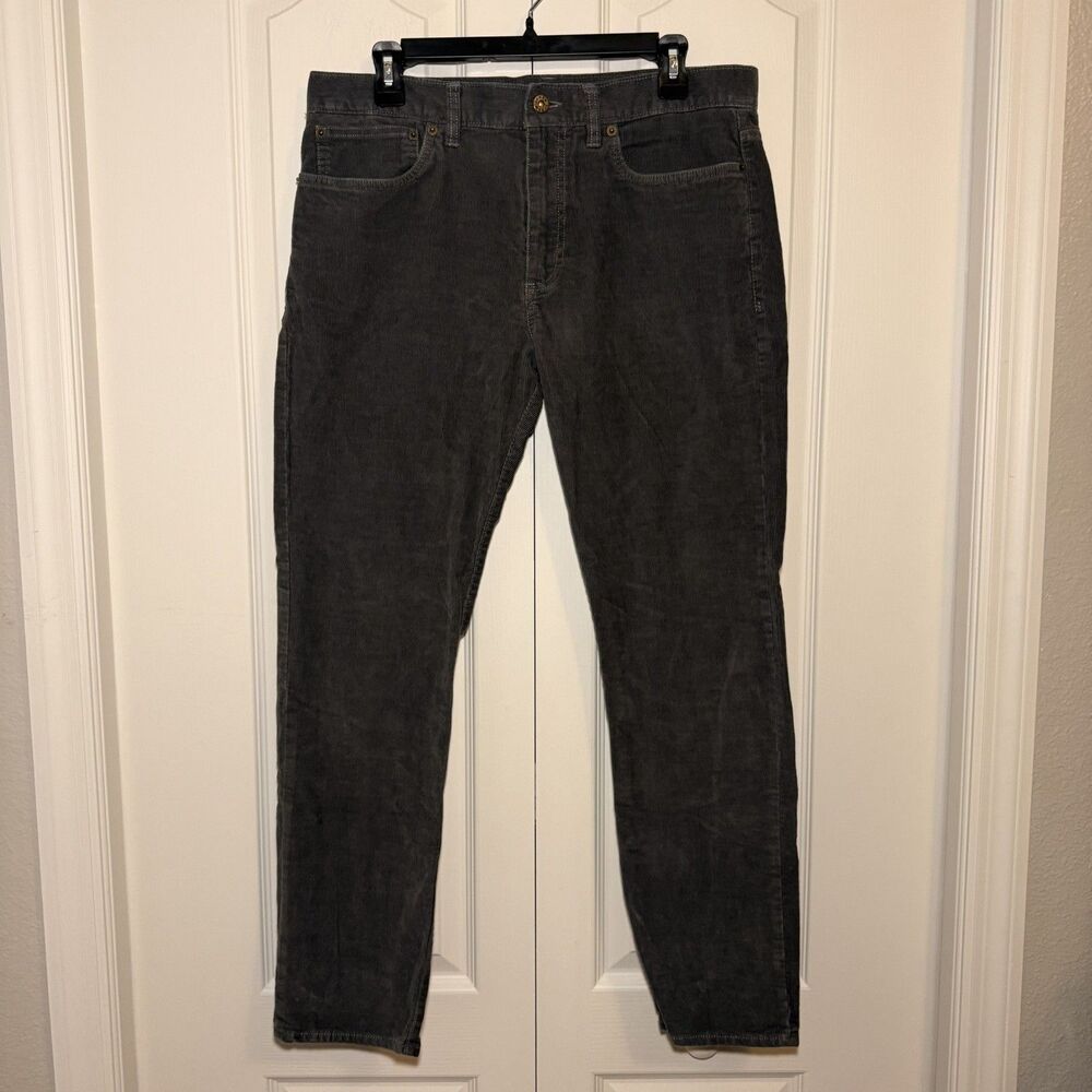 J Crew Corduroy Pants Mens 33 x 30 Gray Mercantile Flex Slim Fit 5 Pocket